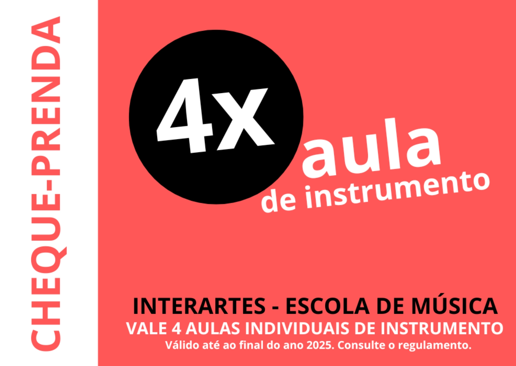 Voucher para quatro aulas de instrumento