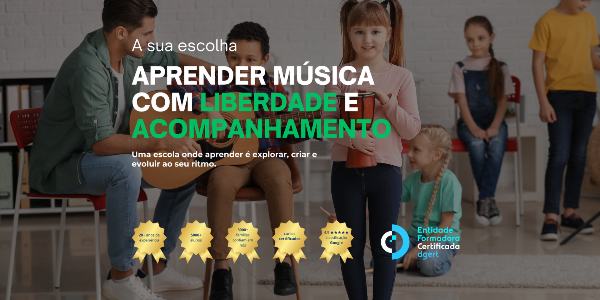 Aprender música com liberdade e acompanhamento — programas para crianças